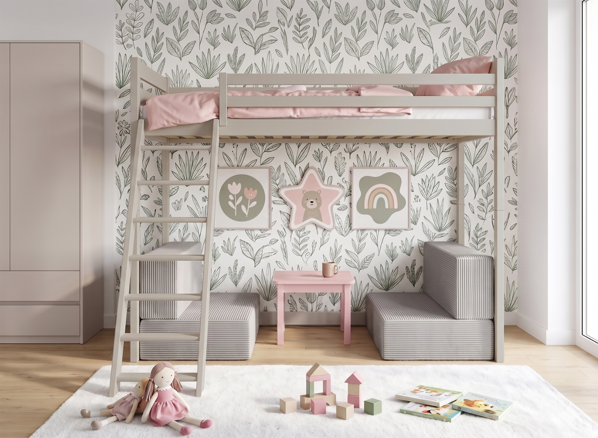 Lit mezzanine SOFENA avec canapé modulable – Lano Meble